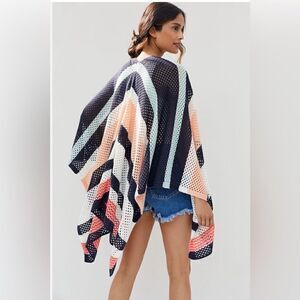 Anthropologie Striped Crochet Kimono. One size